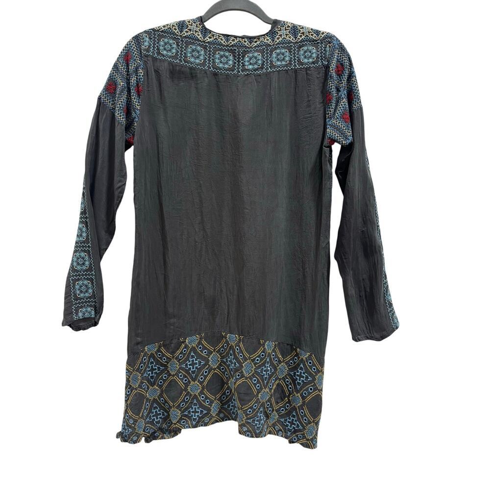 Johnny Was Embroidered Long Sleeve Tunic Top  Size s/XS boho festival fairy goth - Picture 8 of 11